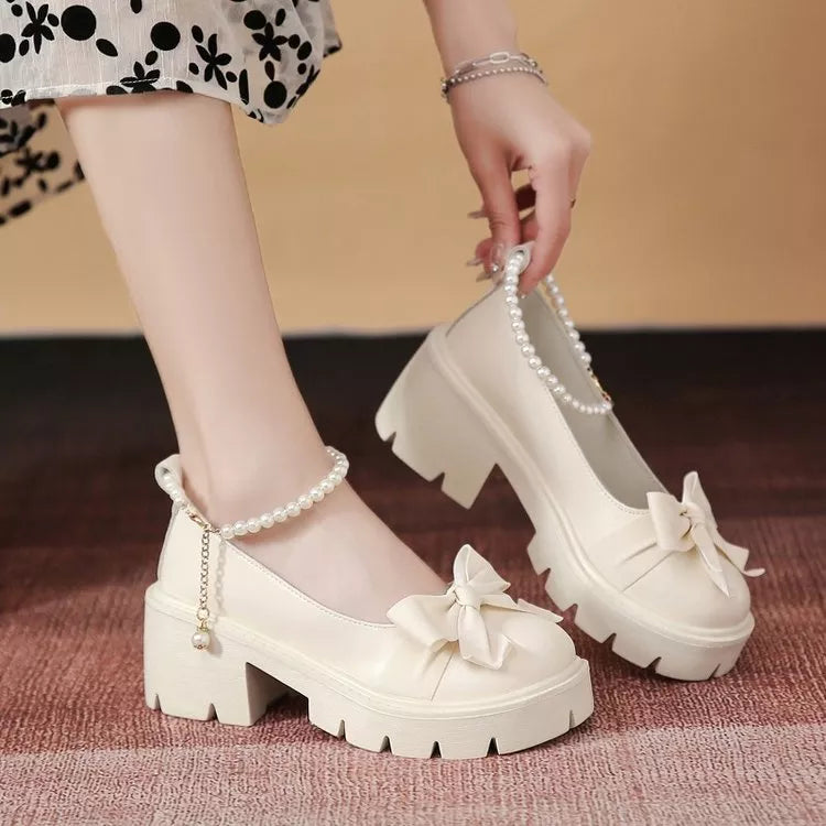 Ddbos Lolita Shoes Women Japanese Style Mary Jane Shoes Women Vintage Shallow High Heels Chunky Platform Shoes Cosplay Female Sandals