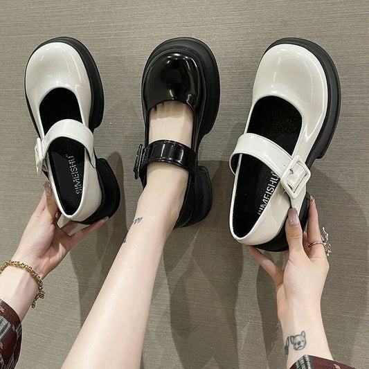 Women's Shoes Fashion Temperament Mary Jane Shoes Women Round Toe Solid Color Shallow Mouth Shoes for Women