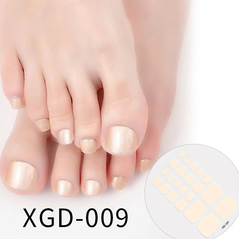 Ddbos 22 Tips Toe Nail Wraps Full Cover Nails Sticker Art Decorations Manicure Nail Vinyls Adhesive Nails Deco For Women Girls DIY