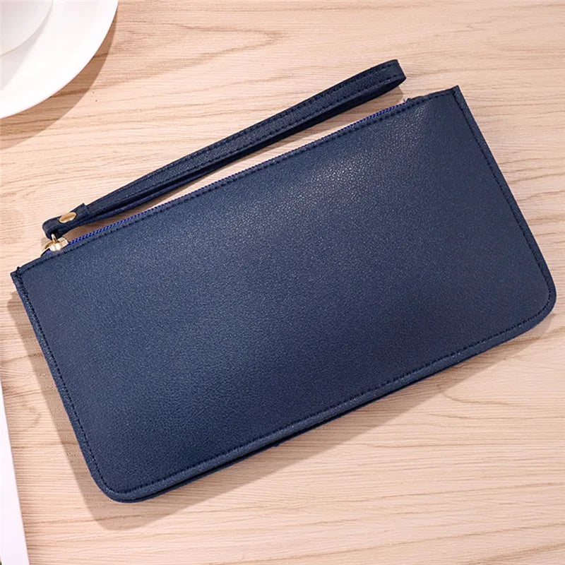 Ddbos Fashion Women PU Leather Zip Clutch Wallet Ladies Phone Storage Bags Long Purse Bag Handbag Card Holder 6 Colors