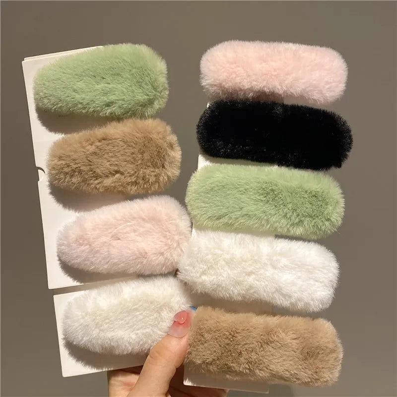 Ddbos Winter Plush Cute Hair Clip Grasping Lamb Children's Broken Hair Pin Clip Headwear Hair Accessories for Girls  Korean Style