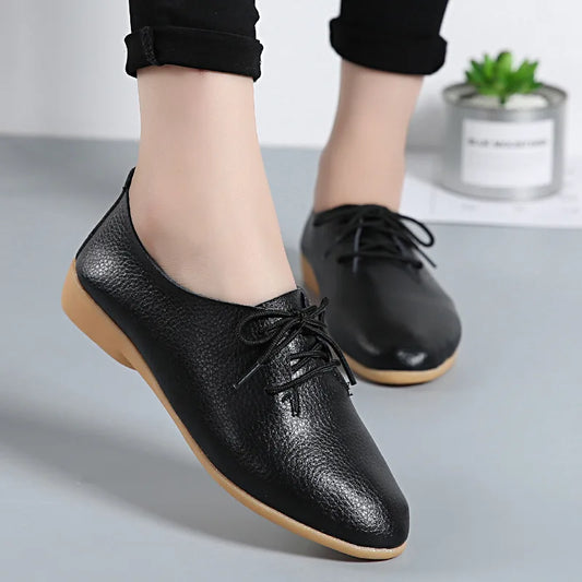 Genuine Leather Summer Loafers Women Casual Shoes Moccasins Soft Pointed Toe Ladies Footwear Women Flats Shoes Female