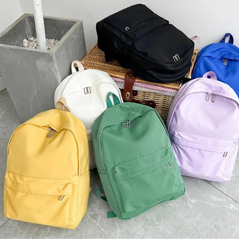 Ddbos BACK TO SCHOOL High Quality New Waterproof Nylon Women Backpack Female Travel Bag Backpacks Schoolbag for Teenage Girls Solid Color Bookbag