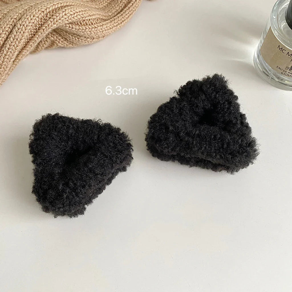 Ddbos Plush Cat Ears Hair Clips For Women Girls Lamb Cashmere Hairpin Forehead Bangs Clip Fluffy Children New Winter Hair Accessories