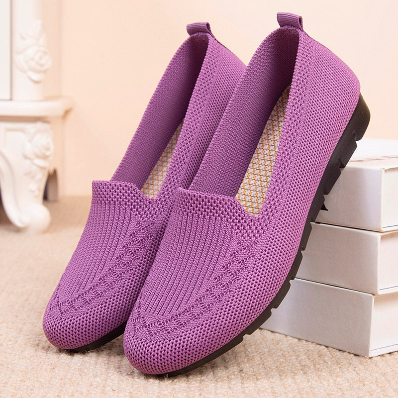 Ddbos Flat Casual Shoes Ladies New Mesh Breathable Sneakers Women Breathable Light Slip on  Loafers Socks Shoes Women Zapatillas Mujer