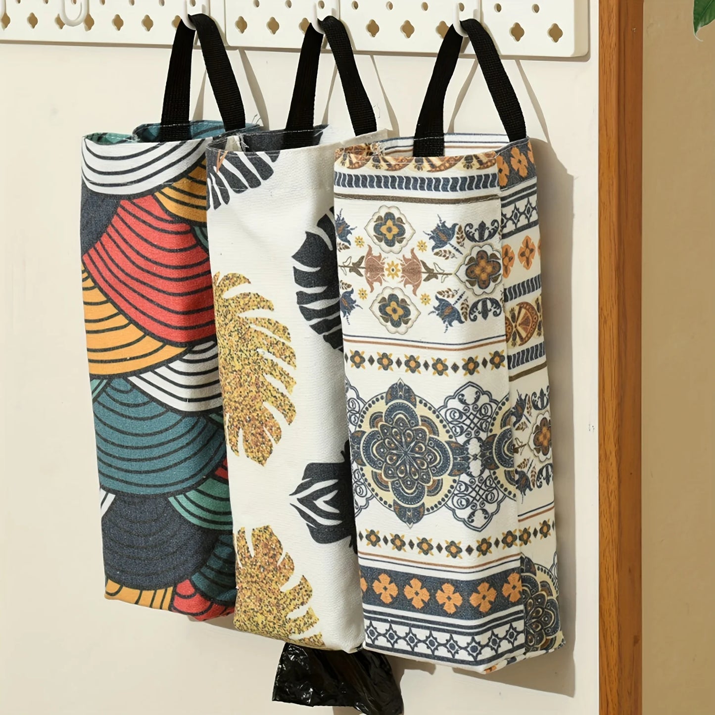 Ddbos Plastic Bag Holder, Grocery Bag Holder Trash Bags Holder Organizer Cloth Hanging Storage Dispensers Breathable Cloth Garbage Bag