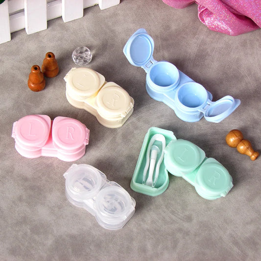 Ddbos Fashion Tweezers Suction Stick Mini Contact Lens Case Set Girl Colored Contact Lenses Box Eyes Contact Lens Container