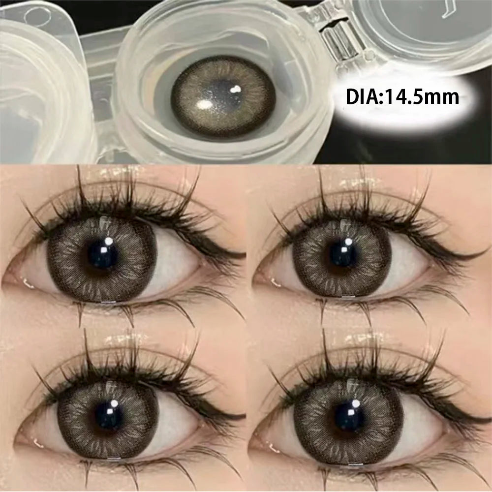 Ddbos 2Pcs Natural Eyes Contacts Lenses Myopia Prescription Circle Colored Lenses Beauty Pupil Makeup Lens Yearly