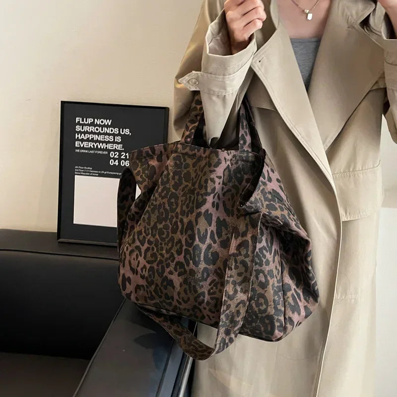 Ddbos Leopard Design Korean Fashion Big Crossbody Bags for Women Travel Handbag Lady Shopper Shopping Shoulder Bag Bolsa Feminina