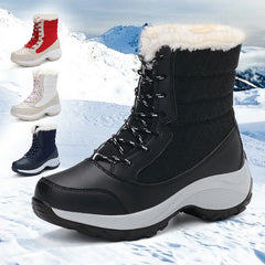 Ddbos Ankel Boots for Women Winter Outdoor Warm Snow Boots Chunky Platform Waterproof Non-slip Warm Shoes Woman Boots Plus Size Casual