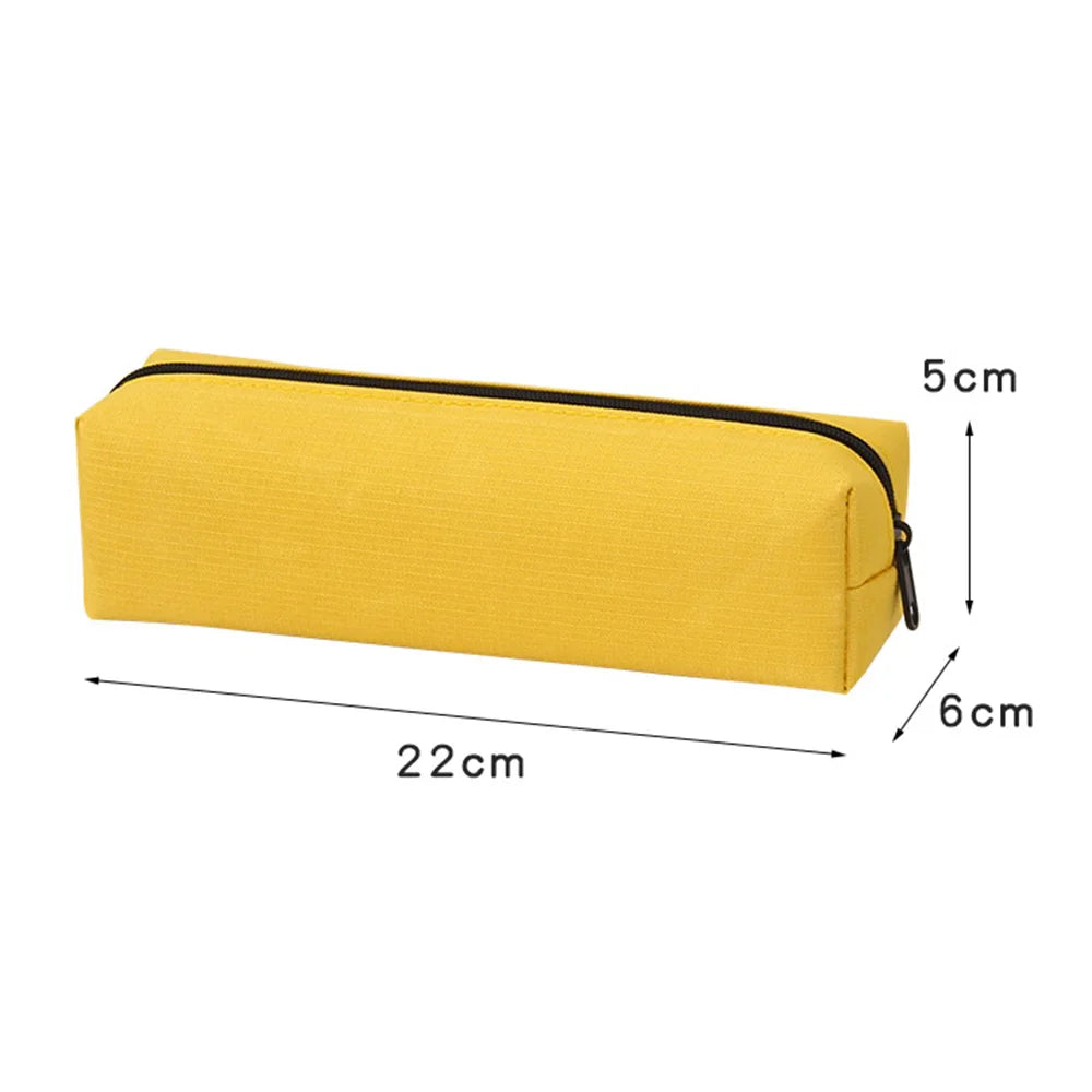 Ddbos BACK TO SCHOOL Solid Color Pencil Case Simple Pencil Bags For Student New Stationery School Supplies Kids Gift Zipper Big Cosmetic Bag