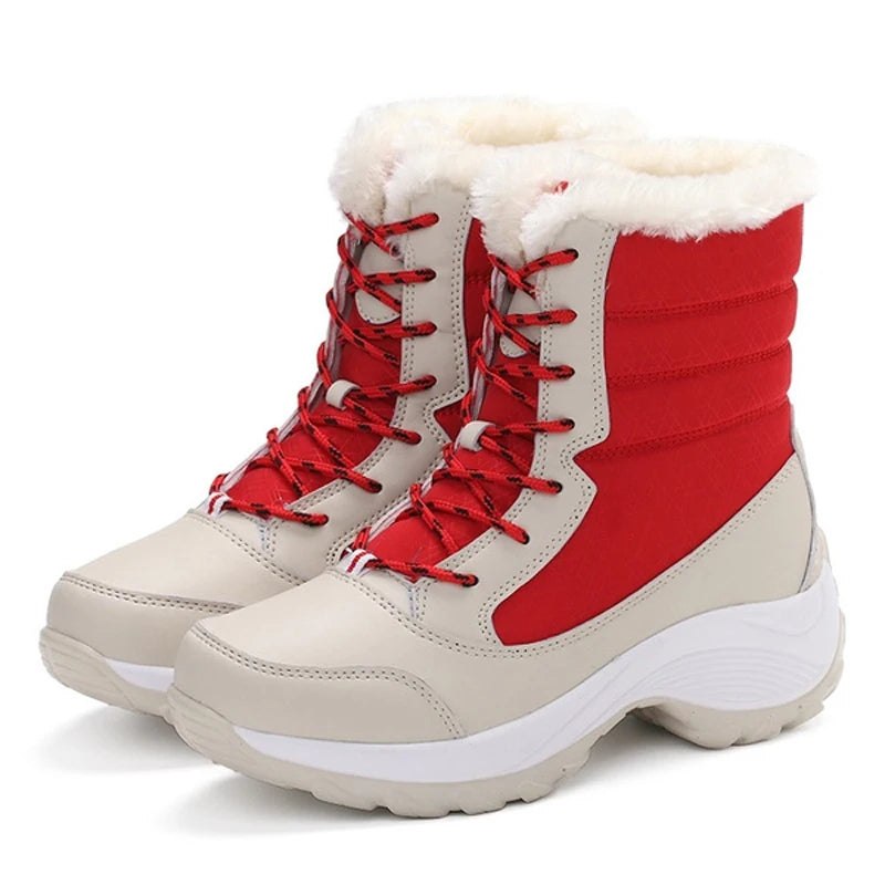 Ddbos Ankel Boots for Women Winter Outdoor Warm Snow Boots Chunky Platform Waterproof Non-slip Warm Shoes Woman Boots Plus Size Casual