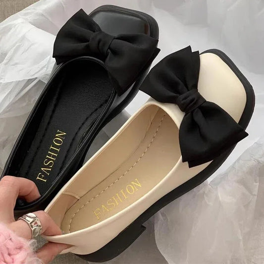 Ddbos Women Bow Mary Janes Shoes Casual High Heels Shoes New Square Toe Sandals Fashion Lolita Shoes Loafers Walking Zapatos Mujer