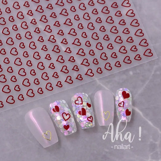 Ddbos 1Pc Hollow Love Heart Nail Art Stickers Summer Self Adhesive DIY Nail Decals Star Nail Art Decoration Manicure Accessories Aha