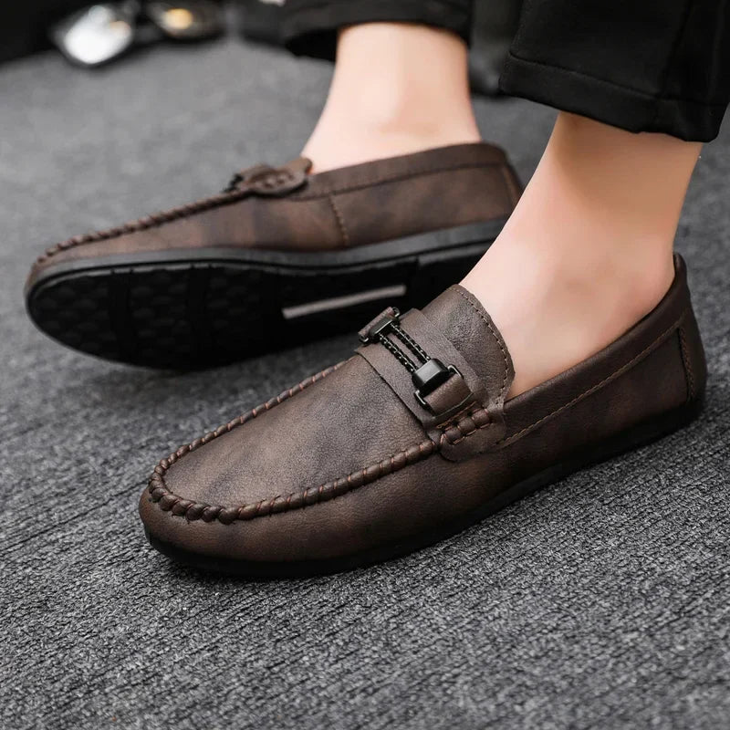 Ddbos New Shoes for Men Casual Leather Shoes Slip-On Comfortable Driving Shoes Loafers Men Zapatos Para Hombre