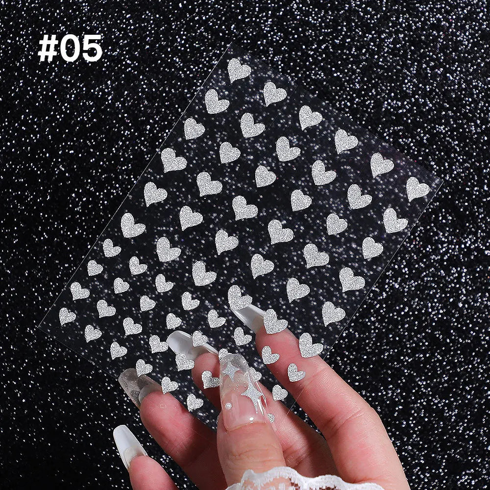 Acrylic Engraved Nail Sticker Holographic Blue Butterfly Desgin Self-Adhesive Nail Transfer Sliders Wraps Manicures Foils