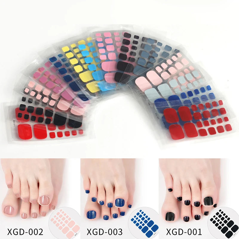 Ddbos 22 Tips Toe Nail Wraps Full Cover Nails Sticker Art Decorations Manicure Nail Vinyls Adhesive Nails Deco For Women Girls DIY