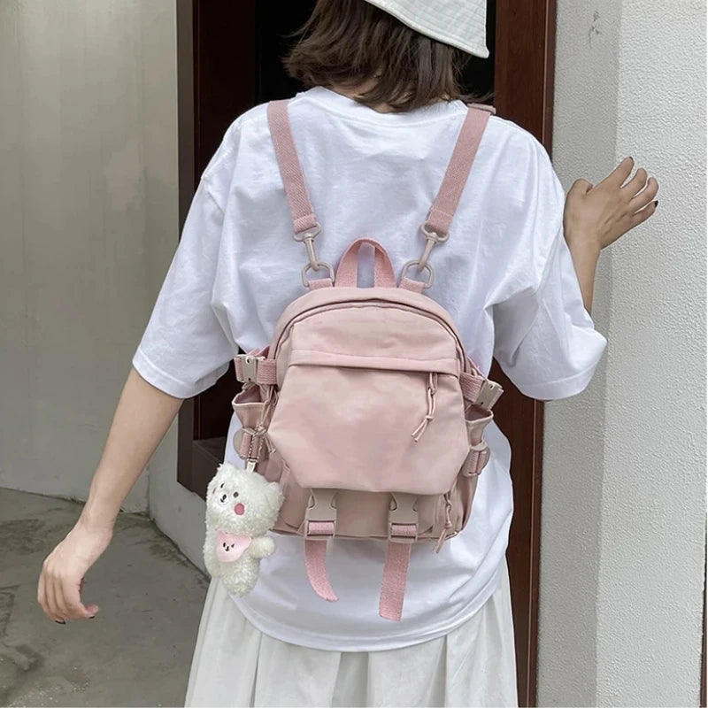 Ddbos Fashion Kawaii Mini Backpack Women Shoulder Bag for Teenage Girls Multi-Function Small Bagpack Ladies Travle School Backpacks