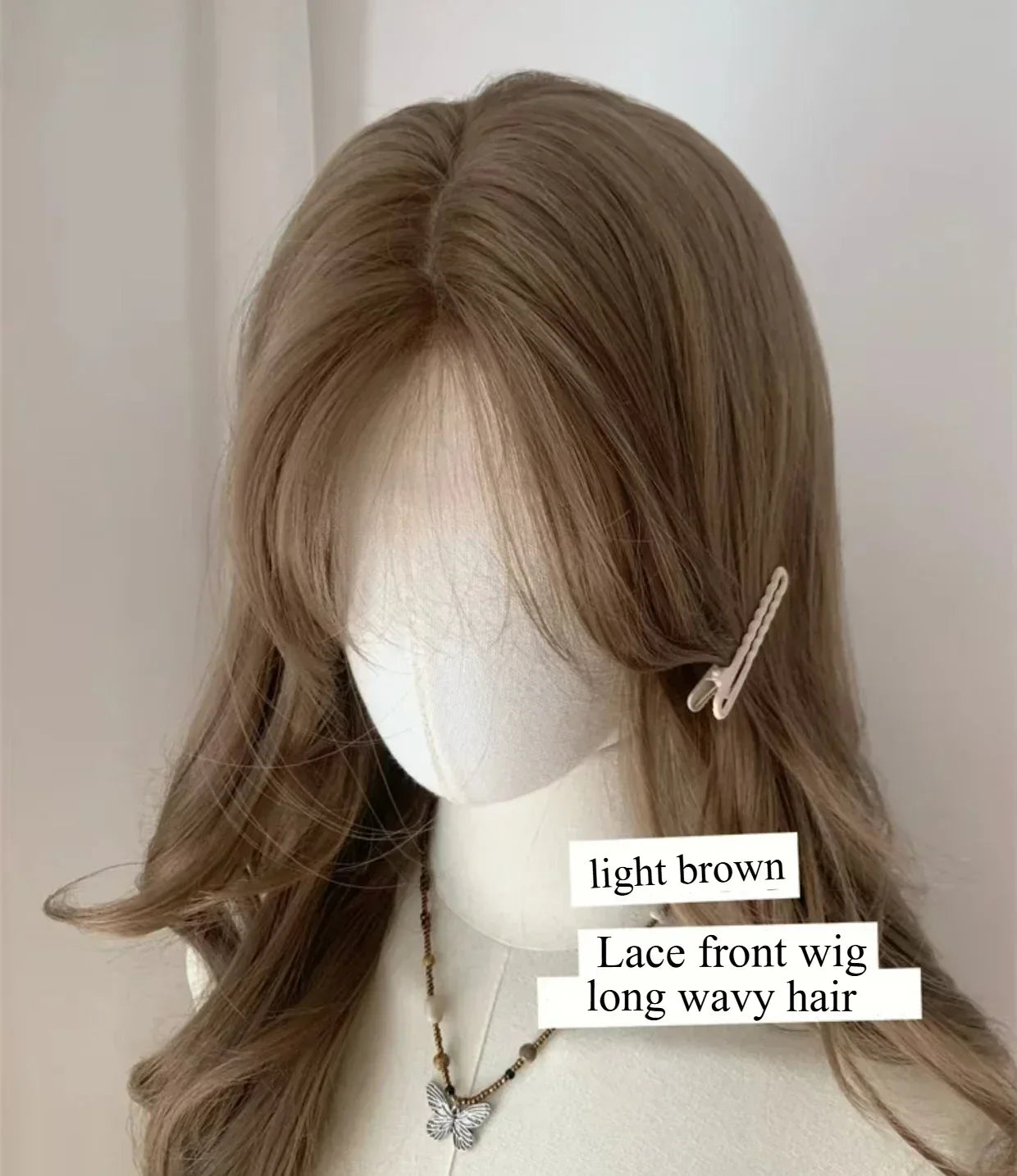 Ddbos Light Brown Wig for Women Long Wavy Hair Synthetic Wig for Daily Life Cosplay Lolita Heat Resistant Headband Wigs