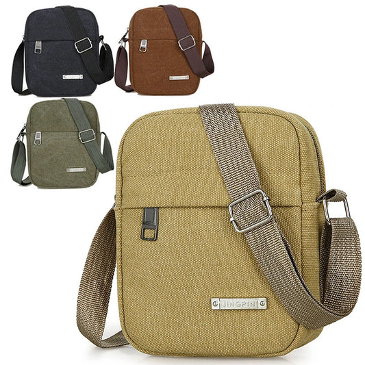 Ddbos Men's Fashion Canvas Small Bag Casual Men Mini Handbags Male Cross Body Shoulder Messenger Bags For Men Purses And Handbags