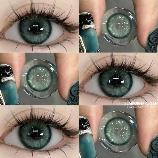 Natural Colored Contact Lenses for Eyes 1pair New Contact Lenses Blue Colorful Lenses Green Lenses Fashion Colored Lens