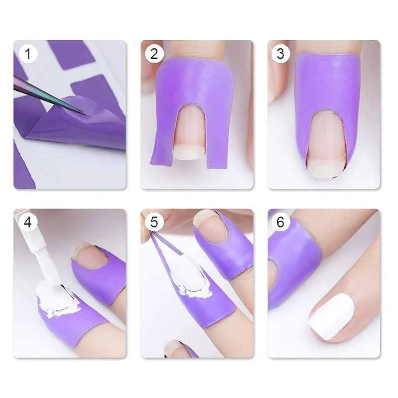 Ddbos Nail Polish Protector Disposable Peel Off Tapes Skin Nails Glue Stickers Forms Varnish Protector, Manicure Finger Tools