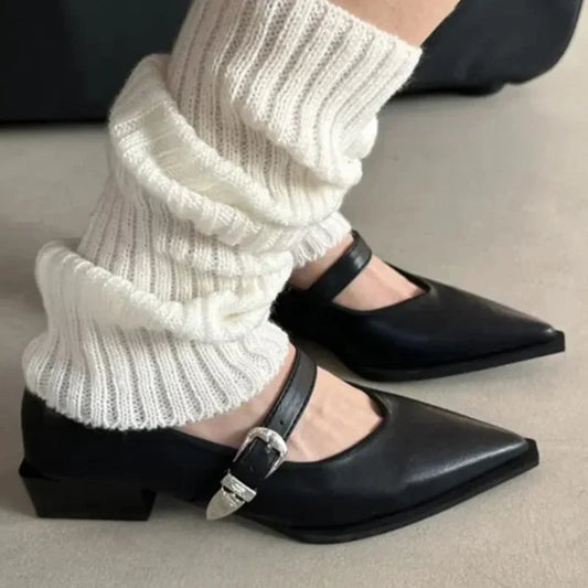 Ddbos Mary Jane Shoes New Summer Pointed Toe Low Heel Women Shallow Single Pumps Women Fashion Buckle Shoes