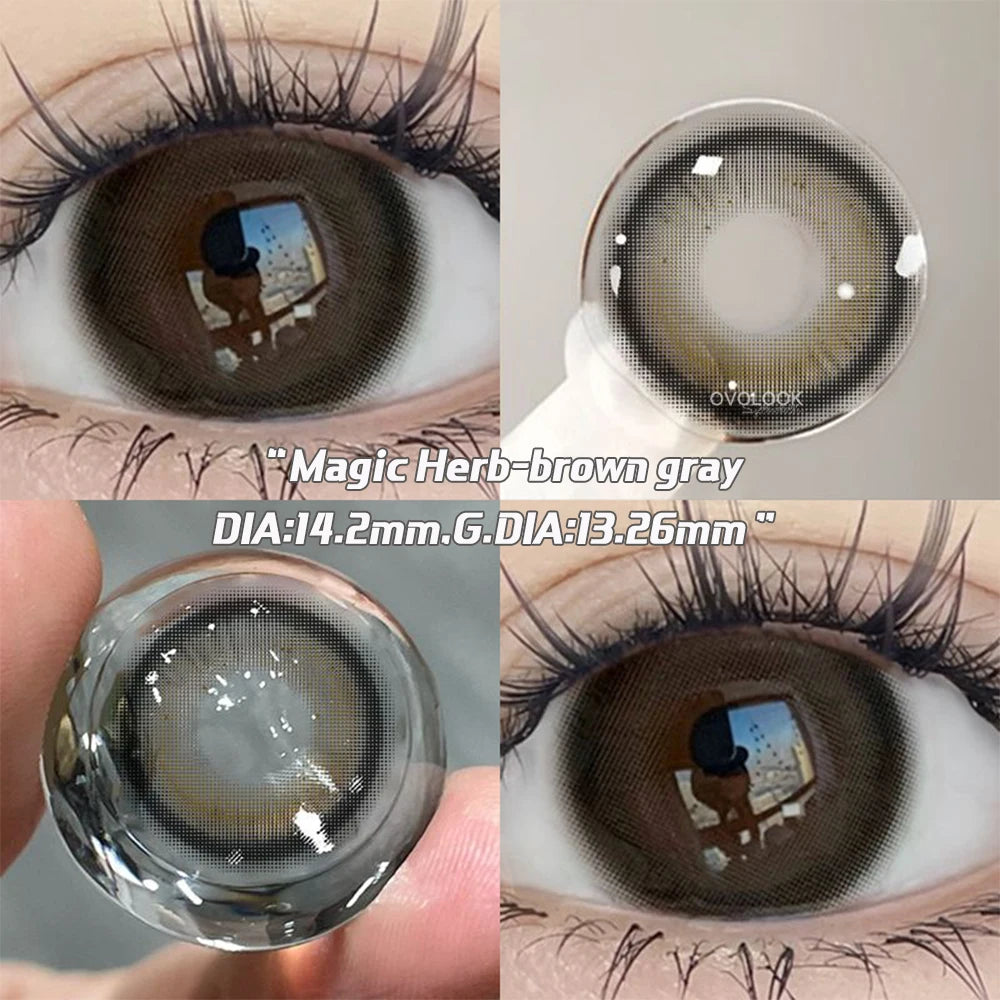 Ddbos 2PCS Brown Lenses Natural Contact Lenses for Eyes Super Beauty Eye Color Lenses Myopia Lenses With Diopters Prescription