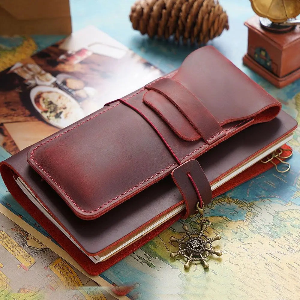 Ddbos Handmade Pen Bag From Cowhide Genuine Leather Retro Pencil Bag Vintage Style Pencil Case Storage Bag For Journal Travel Supplies