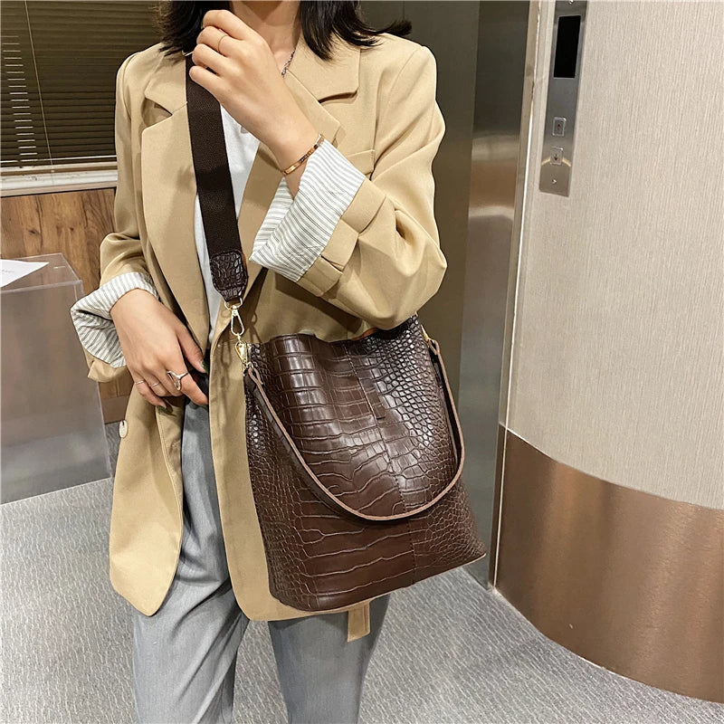 Ddbos Classical Style Stone Pattern Leather Small Crossbody Bags for Women Winter Korean Fashion Shoulder Bag Handbags