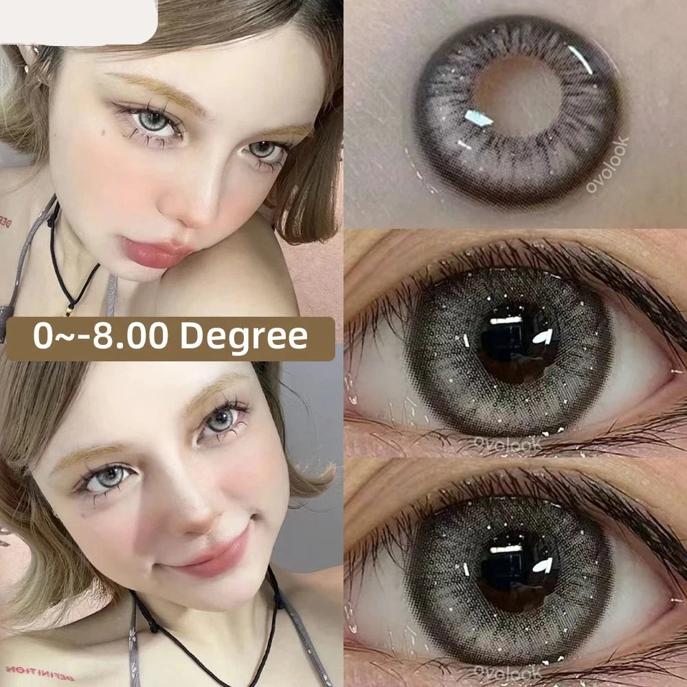 Ddbos 1 Pair/2pcs 10 Colors Contact Lenses for Eyes Fashion Pupils Myopia Eye Color Lenses Blue Green Brown Prescription Lens