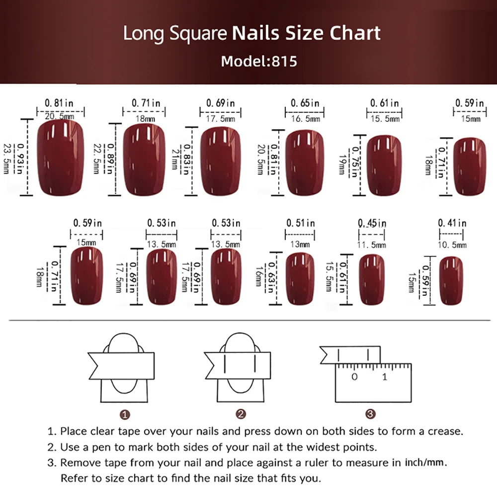 Ddbos 24 Pcs Medium Square Christmas Press On Nails Snowflake Pattern Glitter Fake Nails Glossy Artificial Finger Manicure False Nails