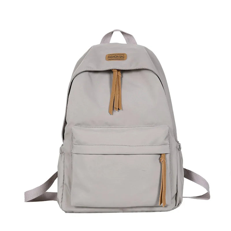 BACK TO SCHOOL Schoolbag Female College Student N-style Solid Color Large-capacity Durable Simple Backpack, Junior High School College Backpack