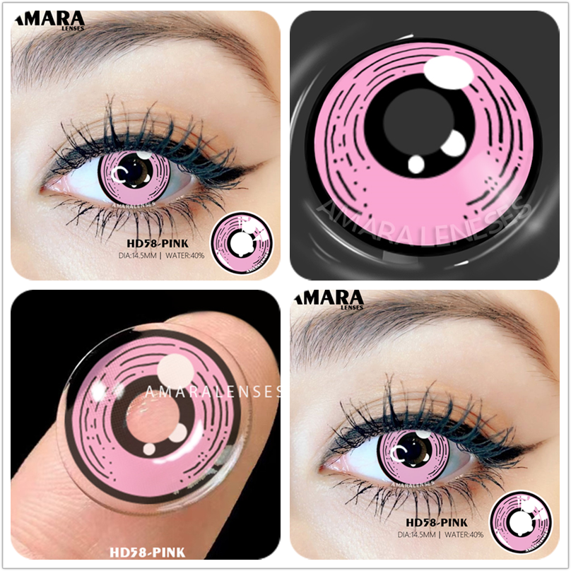 Color Contact Lenses For Eyes 2pcs Anime Cosplay Colored Lenses Blue Crazy Halloween Lenses Contact Lens Beauty Makeup