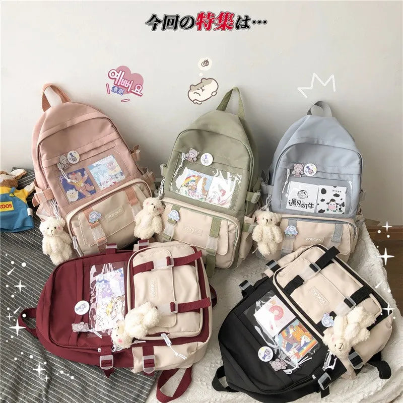 Ddbos Kawaii Women Backpack Waterproof School Bag For Teenager Girl Student Bookbag Laptop Rucksack Cute Female Travel Bagpack Mochila