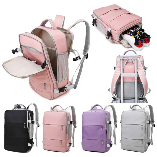 BACK TO SCHOOL Airplane Travel Luggage Zipper Bags Large Capacity Women Shoulder Travel Backpack Sports Bag Luggage Storage Bag Bagpacks