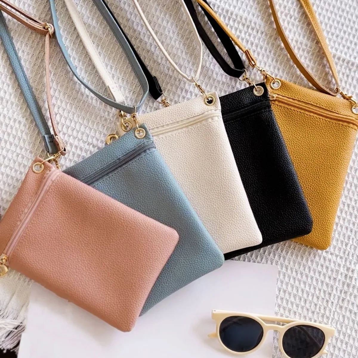 Mini Crossbody Bag PU Litchi Pattern Personalized Fashion Phone Bag Sweet Women's Convenient Shoulder Bag Purses and Handbags