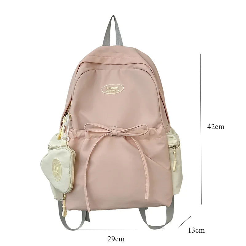 Ddbos BACK TO SCHOOL Campus Students Schoolbag Teen Girls Cute Backpack Nylon Shoulders Backpack Large Capacity Travel Backpacks Student Book Bag