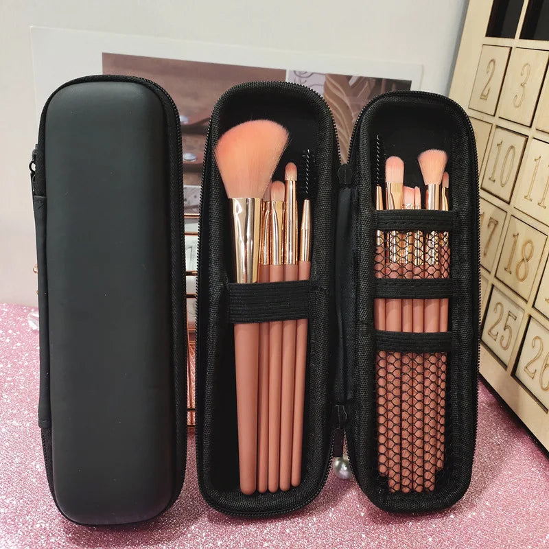 Ddbos Black Small+Large Cosmetic Storage Bags Waterproof Double Zipper Makeup Brushes Case Women Bag Portable Travel Brush Holder