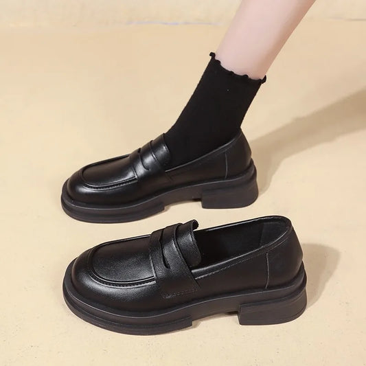 New Japanese Style College Student Shoes Cosplay Lolita Shoes for Women/Girl Fashion Black/Coffee Uniform Platform Shoes 2024 DDBOS