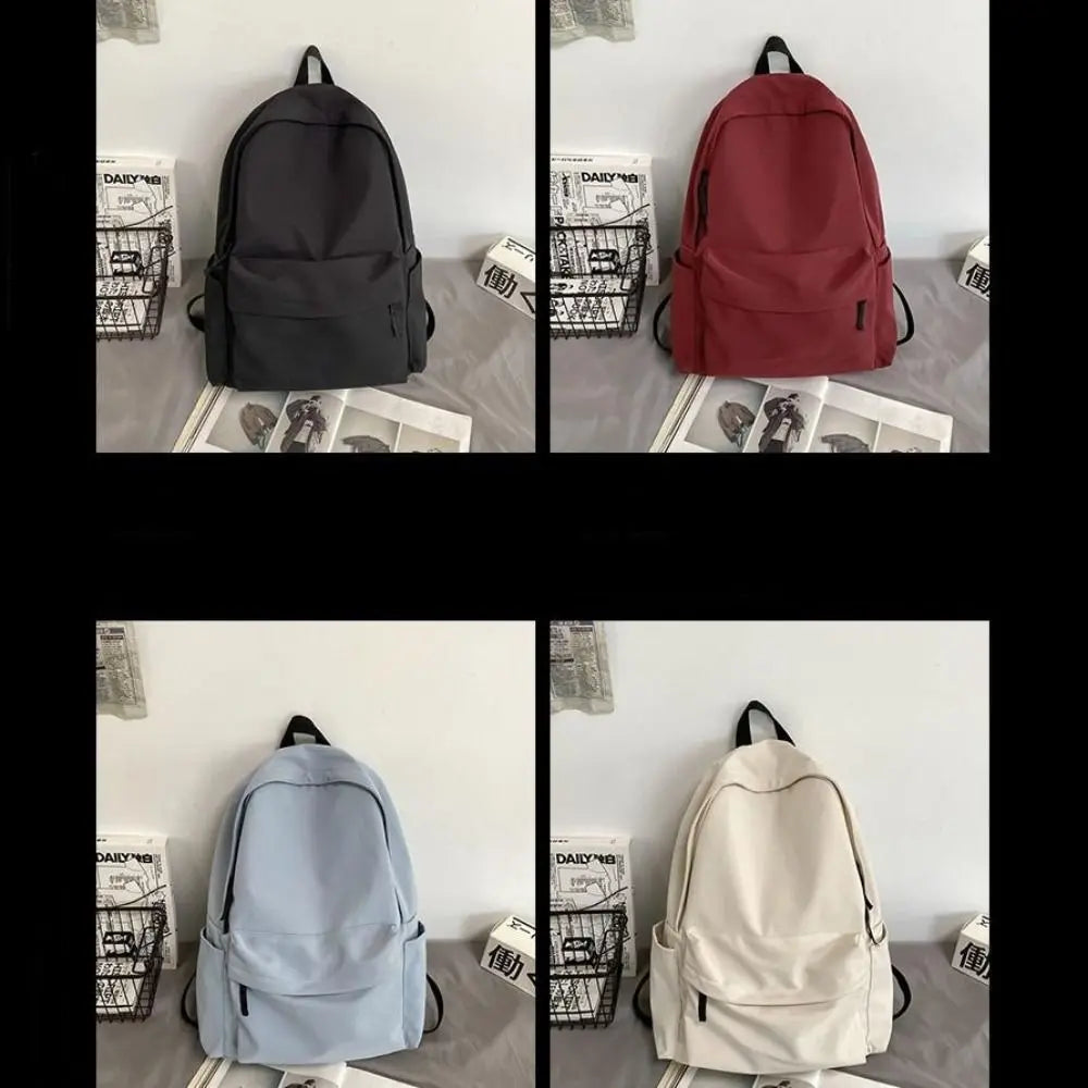 Ddbos BACK TO SCHOOL Contrast Color Korean Style Women's Backpack Women's Bag Trend Multifunctional Schoolgirl's Nylon Fabric School Bag Kawaii