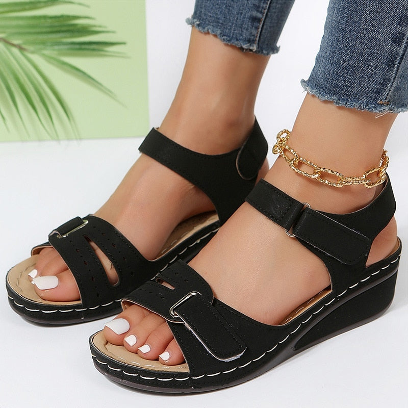 Ddbos Women Sandals 4.5cm Heels Summer Sandals With Platform Wedges Summer Shoes For Women Heeled Sandals Wedge Sandalias Mujer