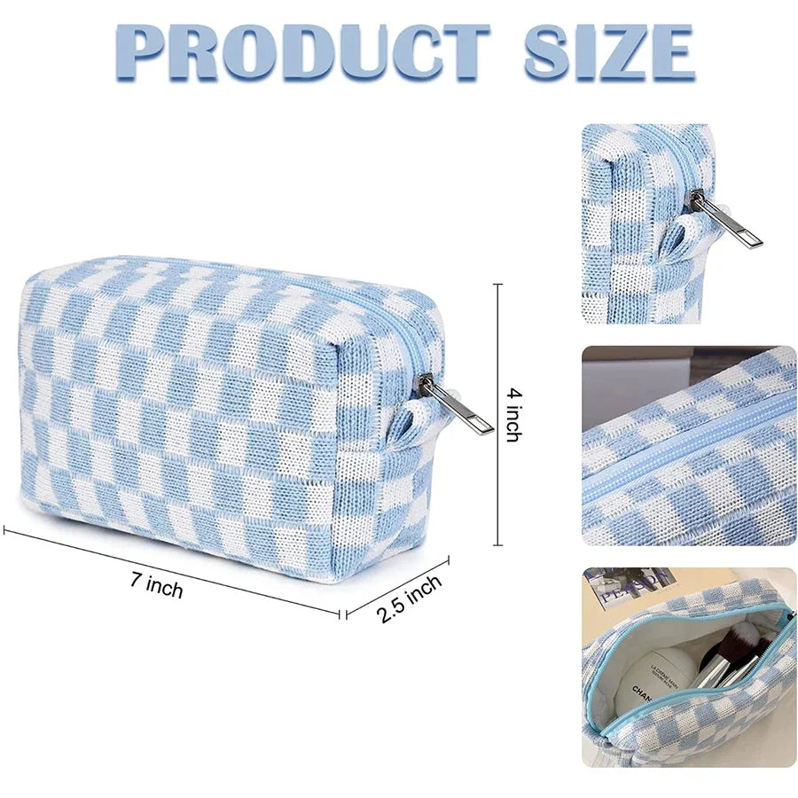 Ddbos BACK TO SCHOOL OUTFIT Cute Pencil Case Storage bag Cosmetic Bag Large capacity Knitting INS Korean Stationery school Supplies