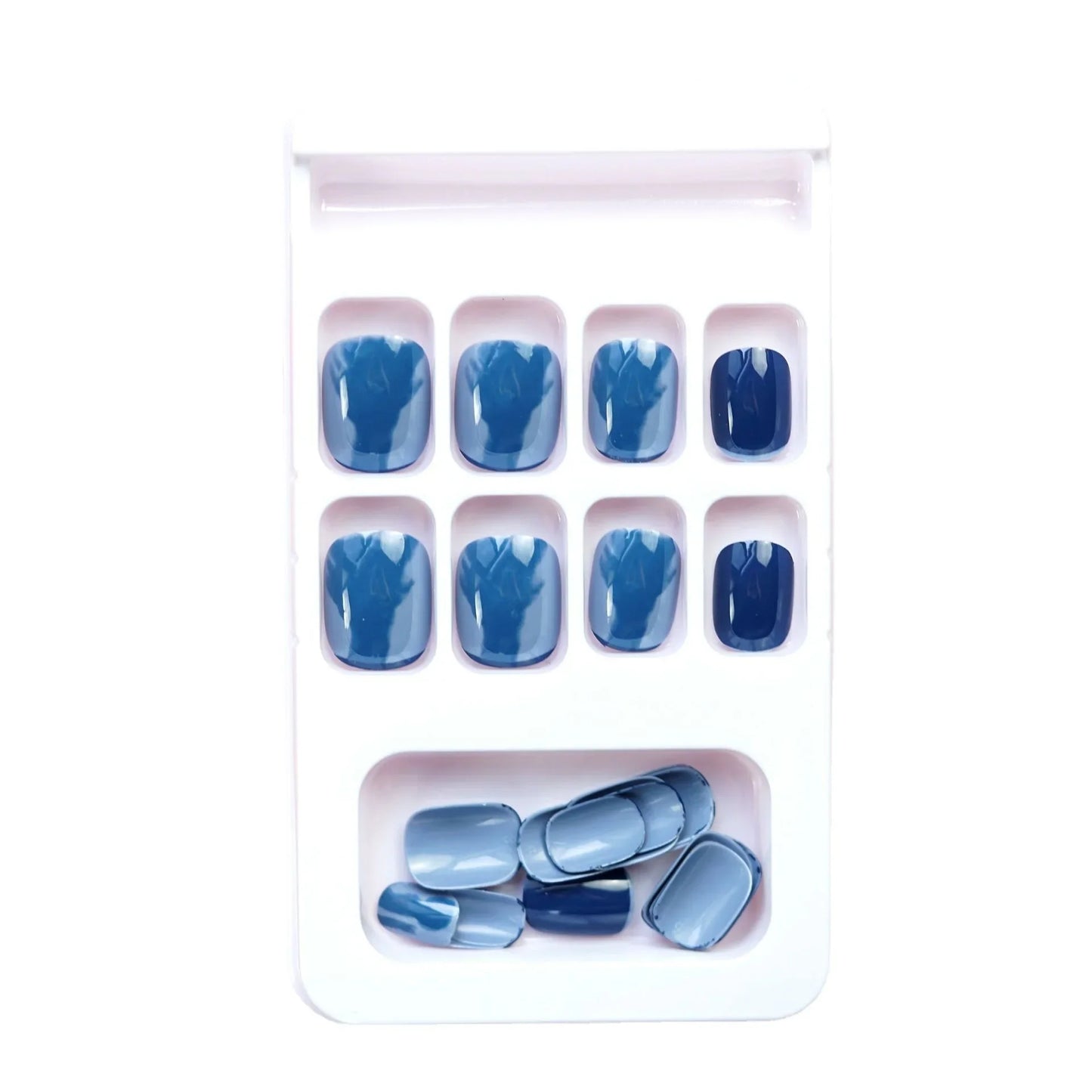 24Pcs/Box Nail Art Fake Short Ballet Wearable Fake Nails press on Square Coffin Head Full Cover Detachable Finished Fingernails