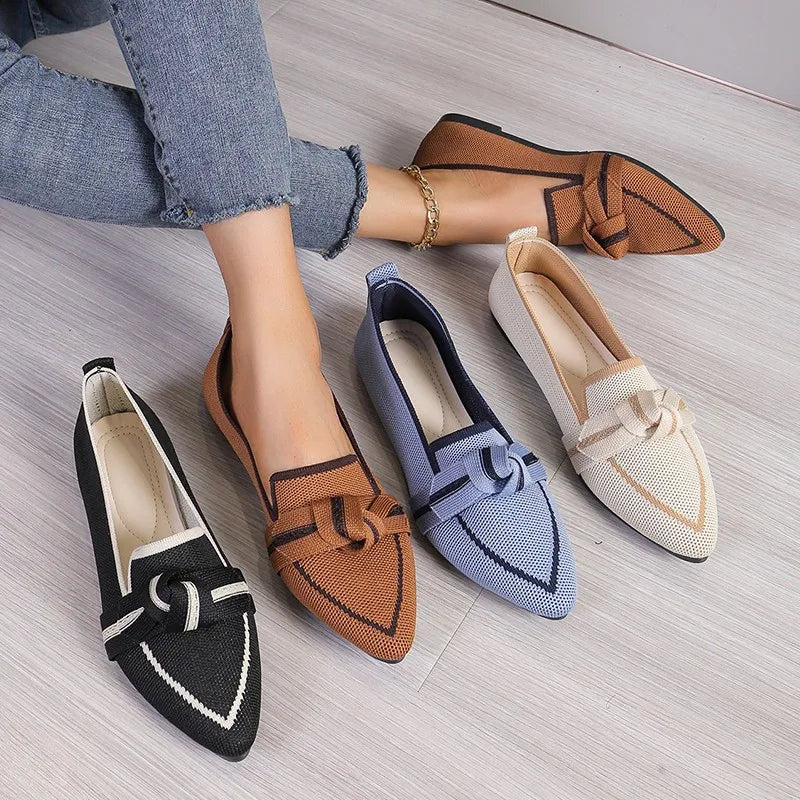 Women's Shoes Loafers Ballet Flats Pointed Toe Barefoot Slip-on Casual Low Heel Luxury Brand Woman Shoe New in Butterfly