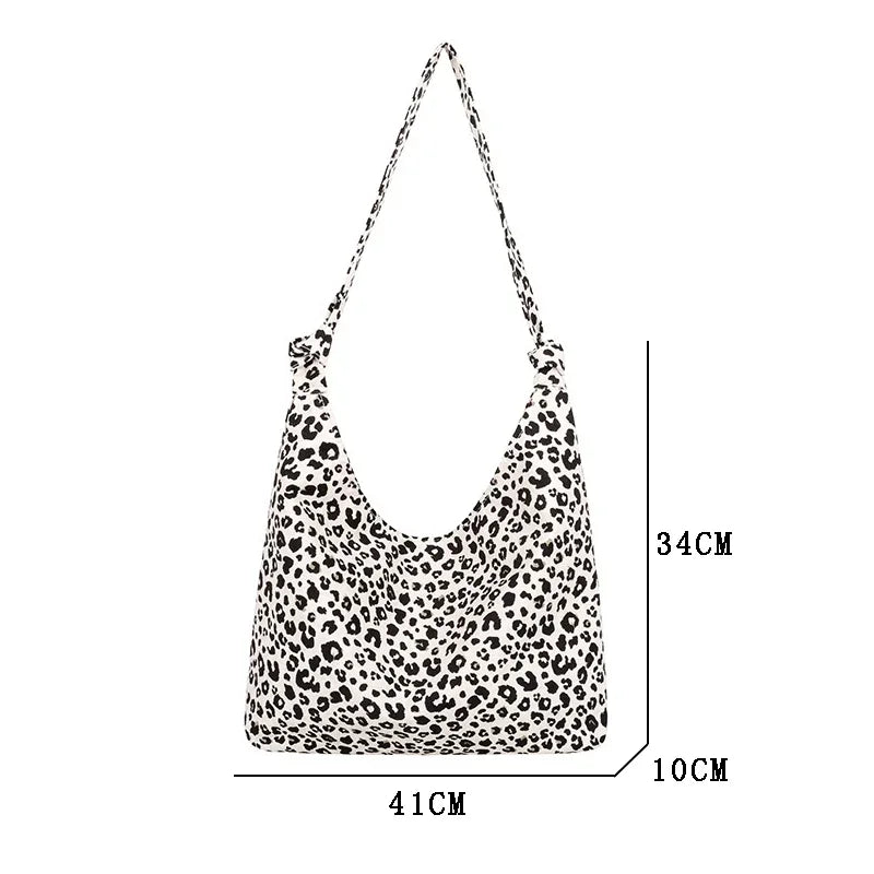 Ddbos Women's Bag Cheap Casual Large Capacity Shoulder Bags Shopper Canvas Fashion Harajuku Zipper Leopard Print Ulzzang Handbags