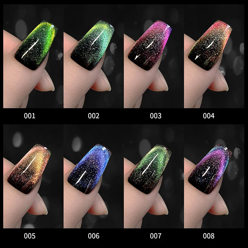 Laser Rainbow Reflective Cat Eye Gel Nail Polish Blue Magnetic Cat Nail Gel Soak Off UV LED Nail Art Design Varnish 7.5ml