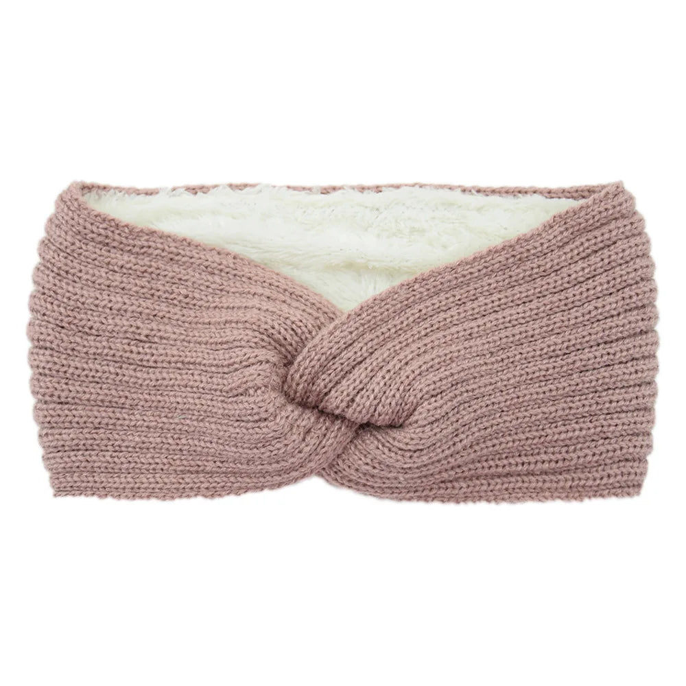 Ddbos Winter Knitted Headbands for Women Warm Woolen Knitting Ear Warmer Cross Knot Turban Headwear Girls Hair Band Hair Accessories