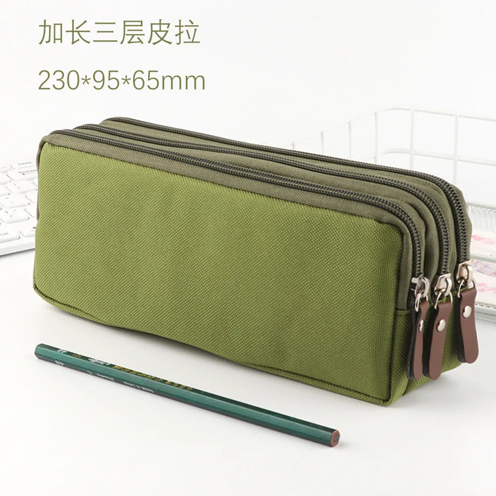 Ddbos BACK TO SCHOOL 3 Zippers Pencil Case School Supplies Trousse Scolaire Korean Stationery Large Capacity Pencil Pouch Estuche Kalemlik Pencilcase