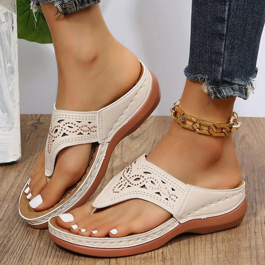 Ddbos Clip Toe Wedge Sandals Women 2024 Summer Thick Platform Beach Sandals Woman Plus Size 44 Low Heels Gladiator Sandalias De Mujer